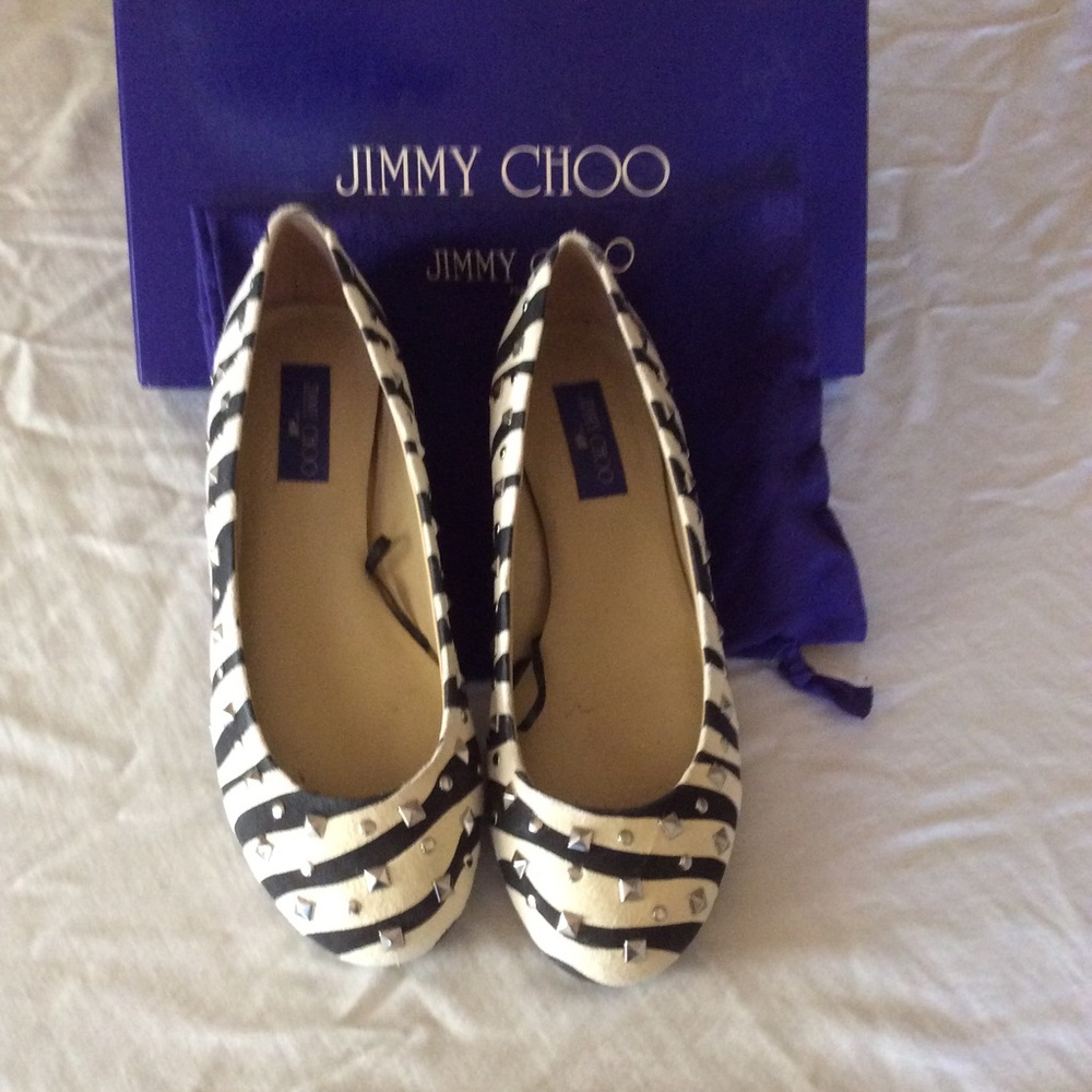 Jimmy Choo Studded flats with box and dust bag!